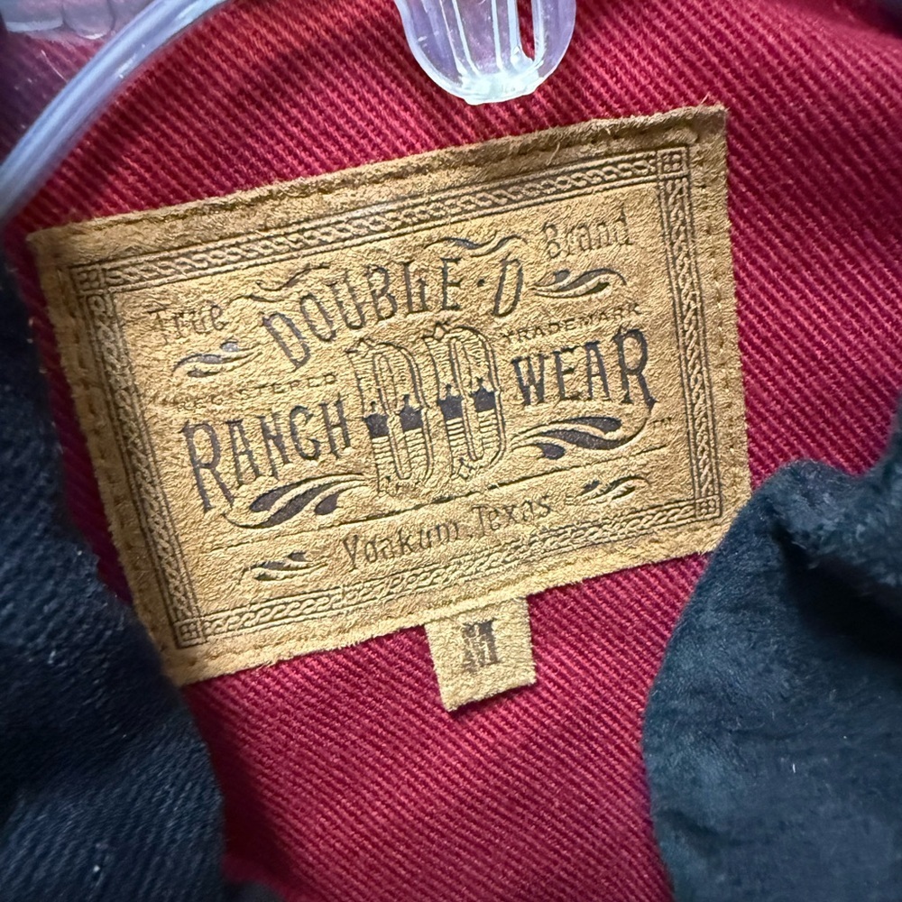 Double D Ranchwear Vintage Red Pictograph Vest — Pig Suede Collar, Western Wear - Picture 2 of 4